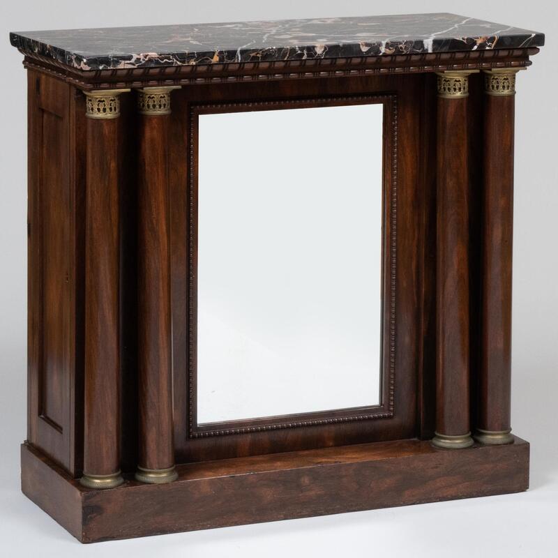 Appraisal: Regency Rosewood Console Table Fitted with a Porto marble top