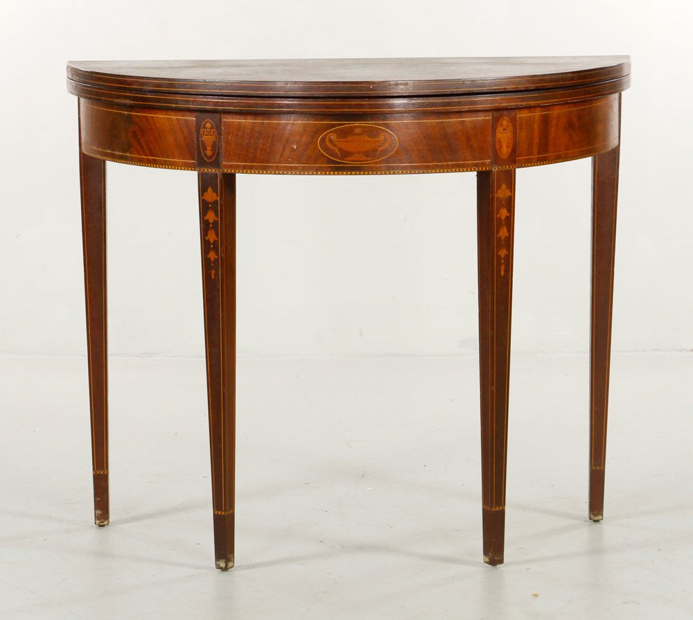 Appraisal: - th C Hepplewhite Mahogany Card Table Early th century