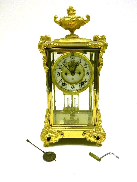 Appraisal: Brass mantel clock manufactured by Ansonia Clock Co New York