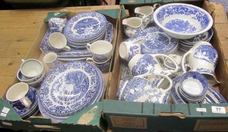 Appraisal: A large collection of Various Blue and White Pottery to