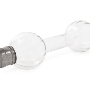 Appraisal: A Silver-Plate Mounted Glass 'Dumbbell' Cocktail Shaker th Century Length