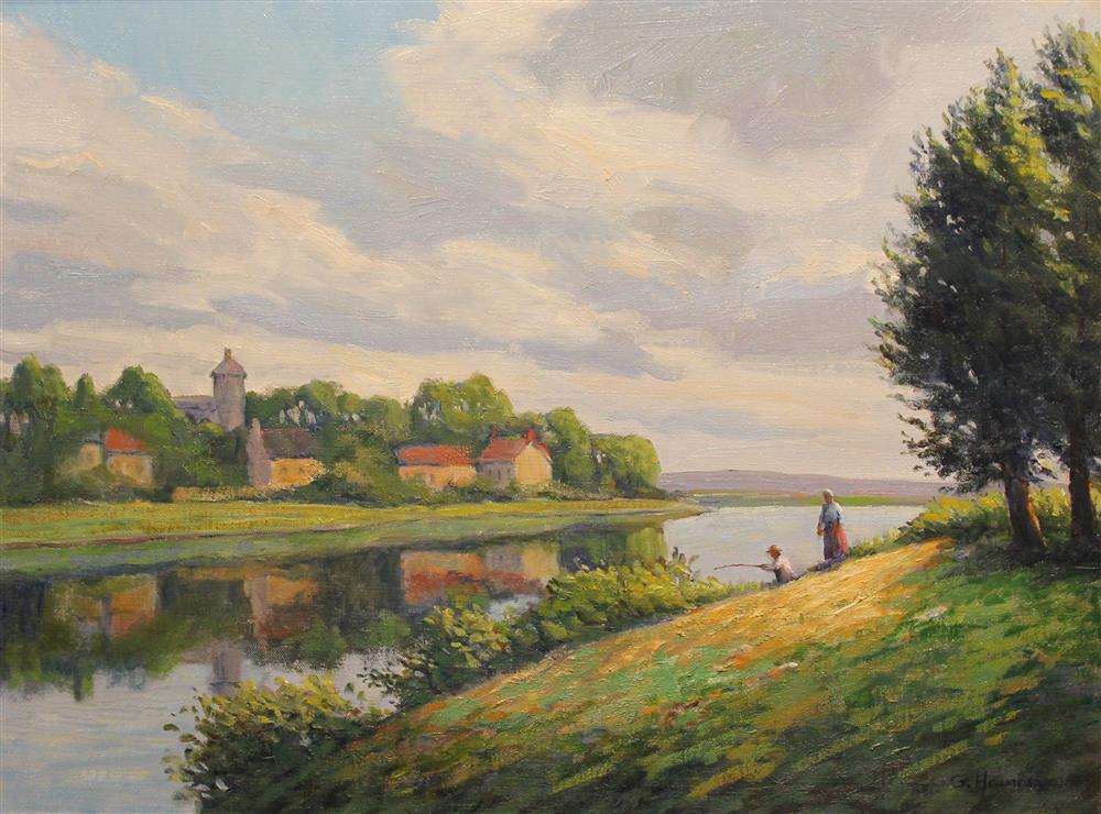 Appraisal: GERALD HENNESY AMERICAN - BESIDE THE LOING RIVER Oil on