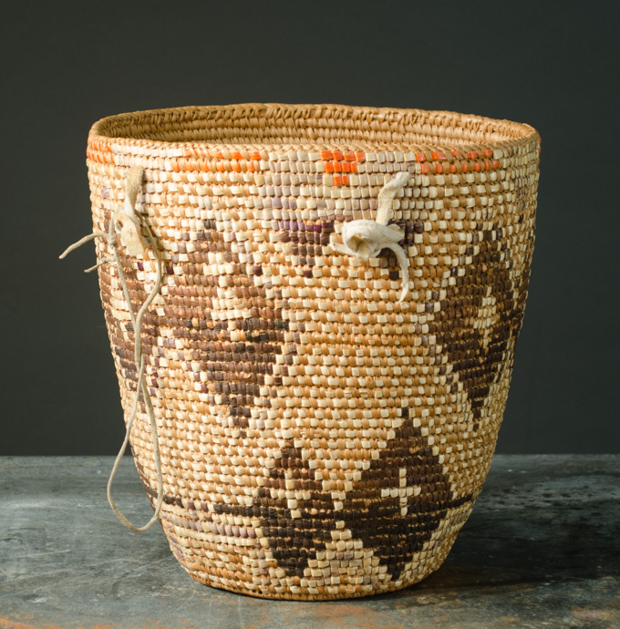 Appraisal: COWLITZ KLICKITAT INDIAN BERRY GATHERING BASKET having traditional geometric design