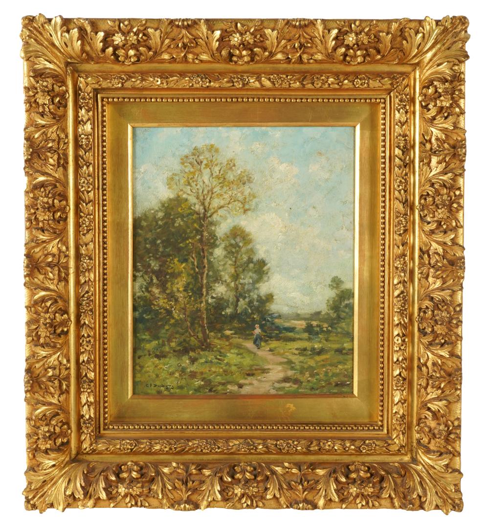 Appraisal: LANDSCAPE WITH PATHoil on canvas signed C F Daubigny lower