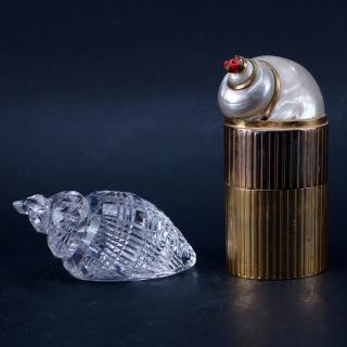 Appraisal: Collection of Two Tabletop Items Includes a Waterford crystal conch