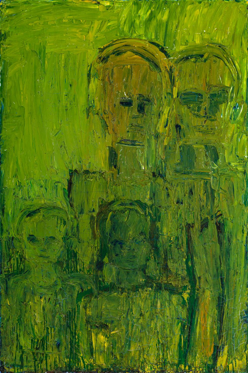 Appraisal: LESTER JOHNSON American - Green Family oil on canvas unsigned