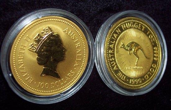 Appraisal: Two oz Australian gold nugget coins and total weight gm