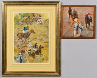 Appraisal: Polo Match Artworks st item Mary Deloyt-Arendt b watercolor depicting