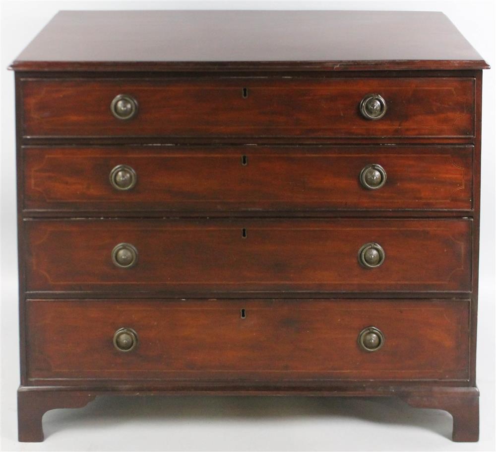 Appraisal: FEDERAL INLAID MAHOGANY CHEST OF DRAWERS having a rectangular top