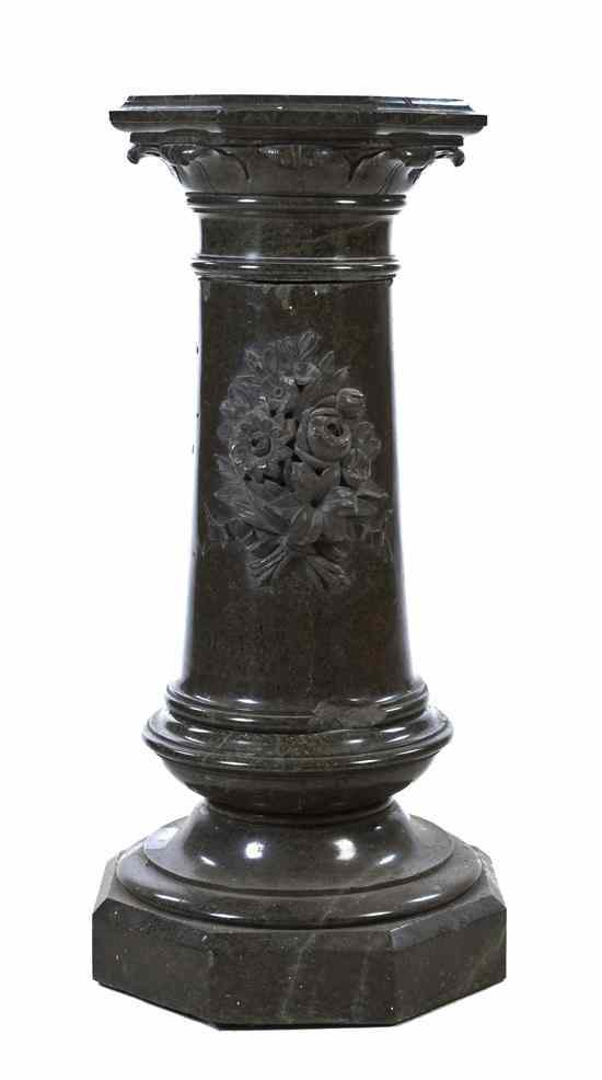 Appraisal: A Continental Marble Pedestal having an octagonal top over the