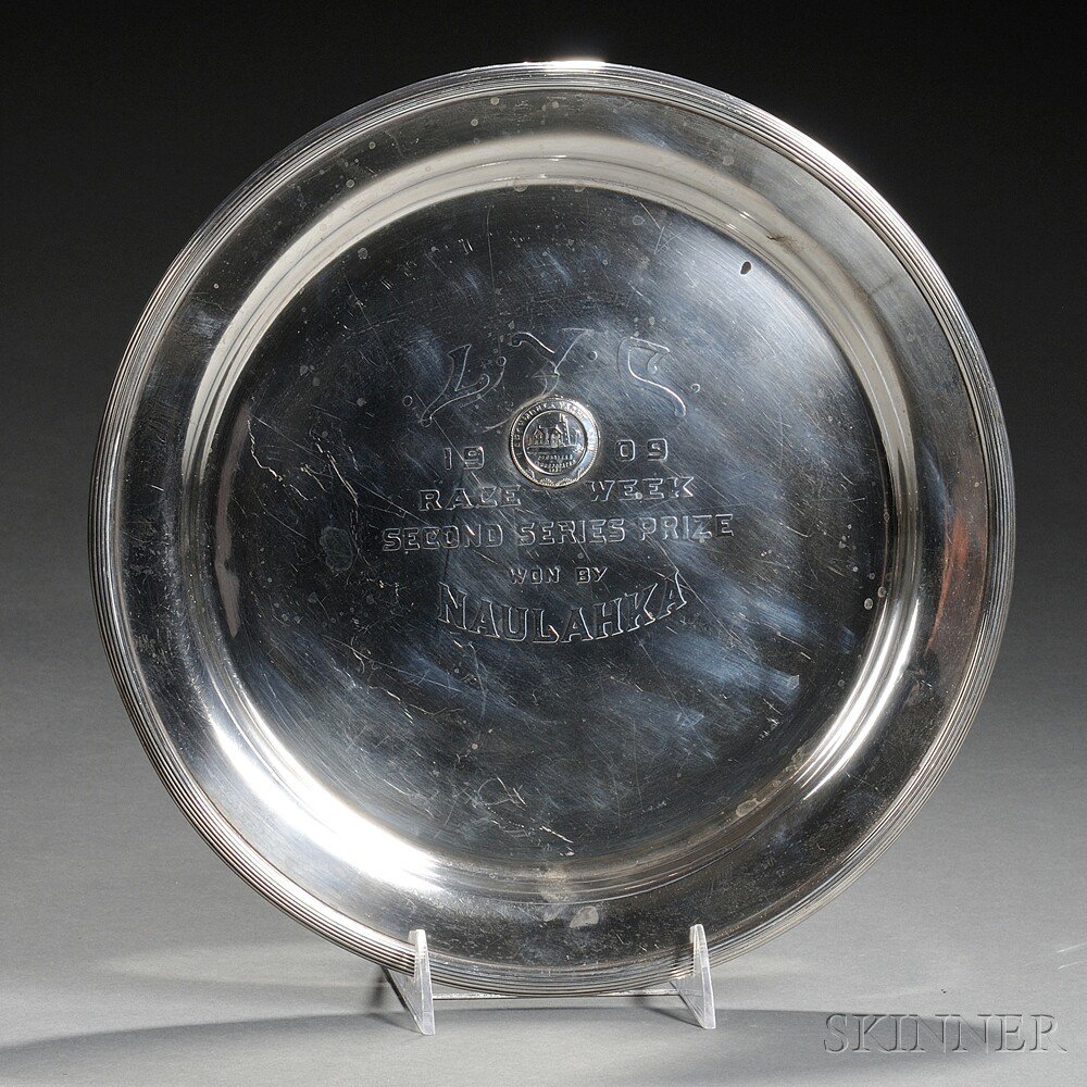 Appraisal: Mauser Sterling Silver Larchmont Yacht Club Trophy Tray New York