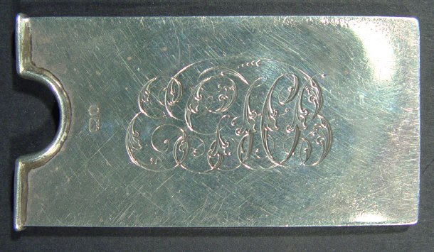 Appraisal: Rectangular silver card case Chester hallmarked