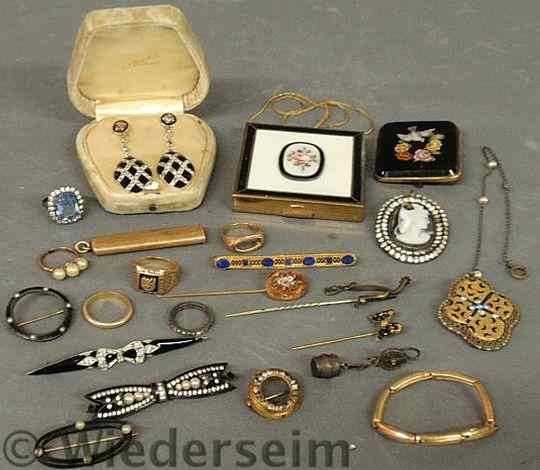 Appraisal: Group of jewelry and accessories TI a k gold Penn