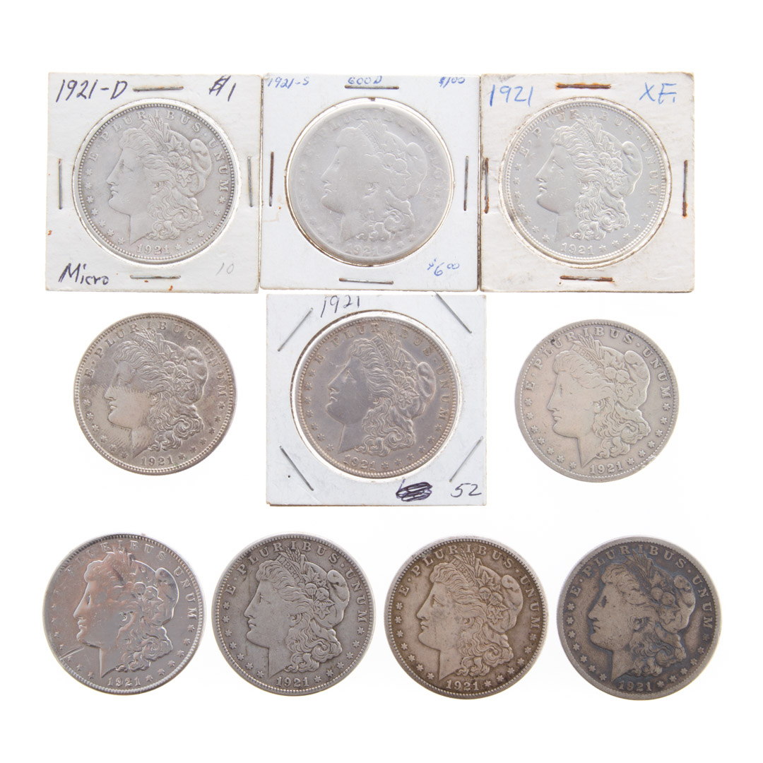 Appraisal: US Ten Morgan Dollars - Morgan Dollars - -S AG