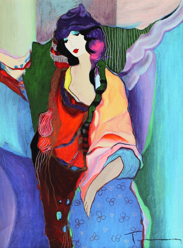 Appraisal: TARKAY Itzchak Yugoslavian - ''High Fashion'' Seated Young Girl Giclee