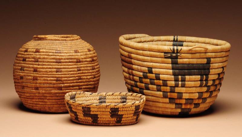 Appraisal: Lot of Native American Baskets Two of the three baskets