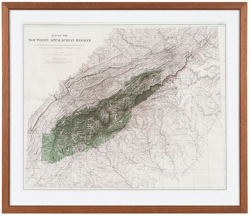 Appraisal: Bien - Map of the Appalachian Region Relief Map of