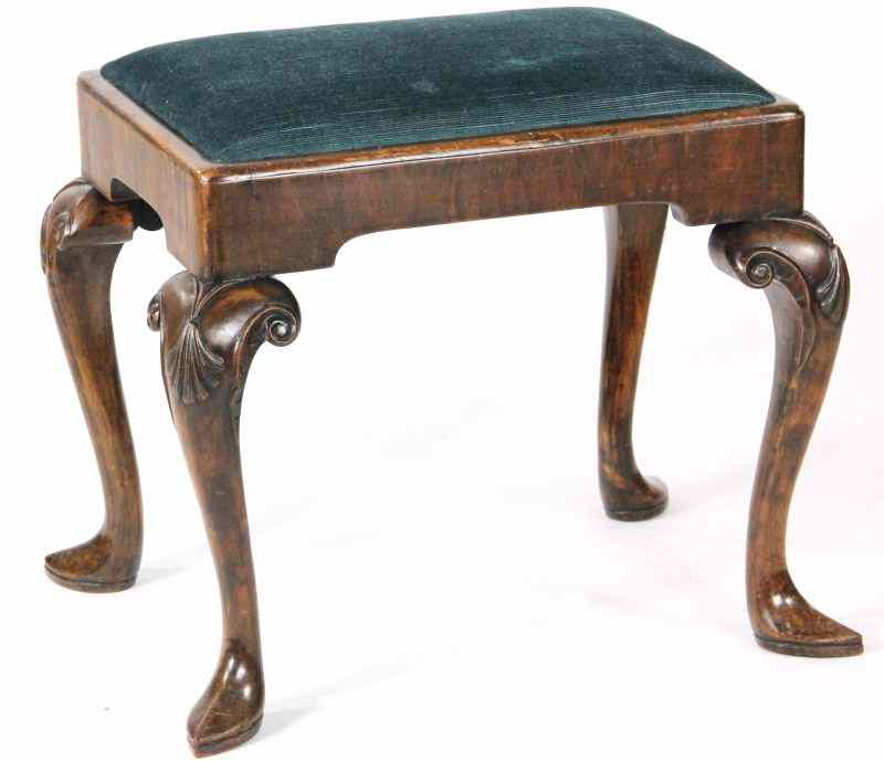 Appraisal: George II Style Antique Footstoollate th century mahogany mahogany veneers