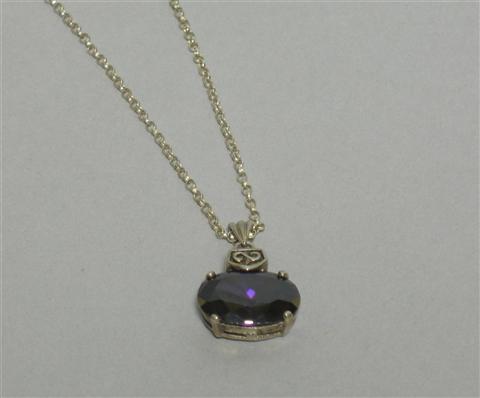 Appraisal: AMETHYST PENDANT NECKLACE WITH STERLING CHAIN