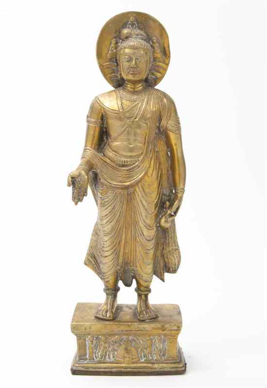 Appraisal: A South Asian Gilt Bronze Figure of a Standing Buddha