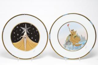 Appraisal: Erte Commemorative New York Porcelain Plates West German Erte Art