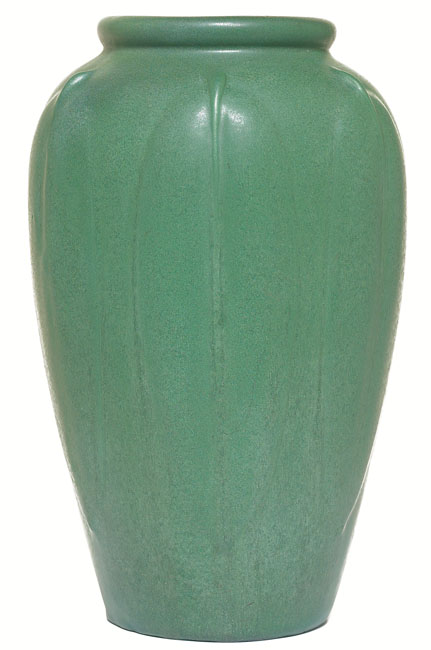 Appraisal: Weller vase large form with sculpted vertical leaves under a