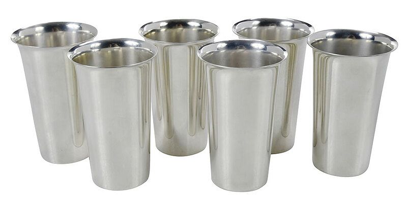 Appraisal: Set of Sterling Tumblers American th century flared rim no