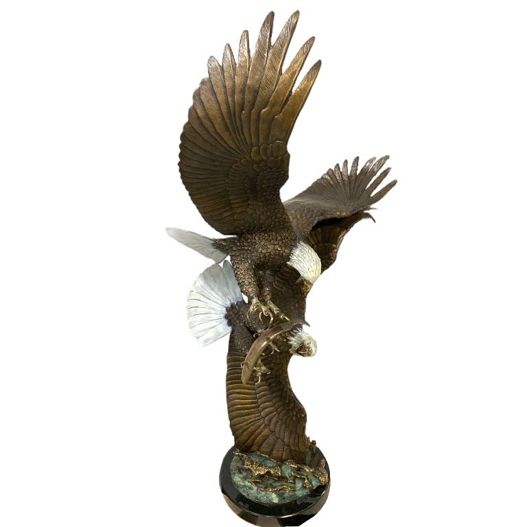 Appraisal: MONUMENTAL Bronze Double Eagle Hunters LARGE Bronze Double Eagle Hunters