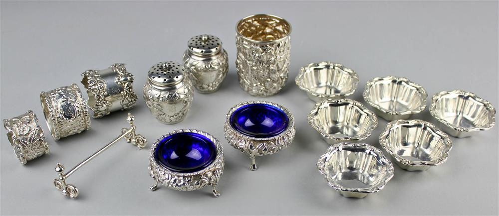 Appraisal: GROUP OF AMERICAN AND CANADIAN SILVER SMALL TABLE ARTICLES LATE