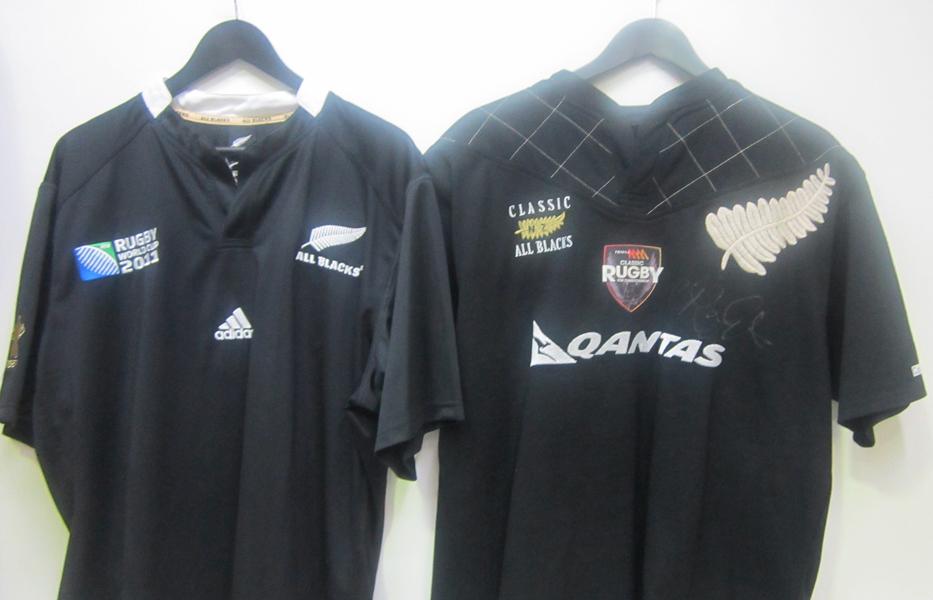 Appraisal: TWO RUGBY UNION SHIRTS ESTIMATED SIZE M-L TWO RUGBY UNION