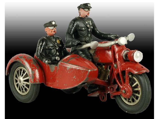 Appraisal: Cast Iron Hubley Electric Headlight Motorcycle Toy Description Circa Red