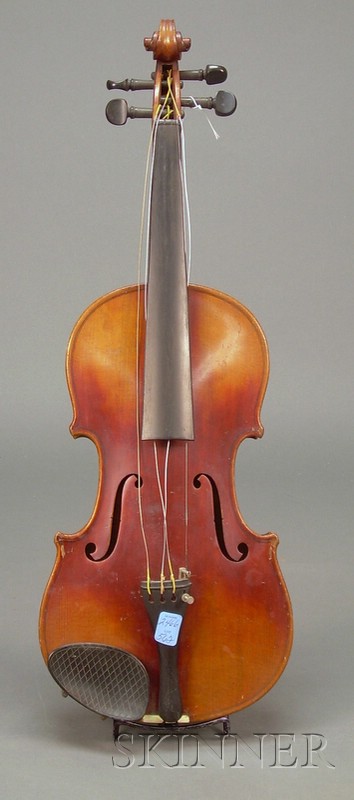 Appraisal: German Violin c labeled ANTONIUS STRADIVARIUS length of one-piece back