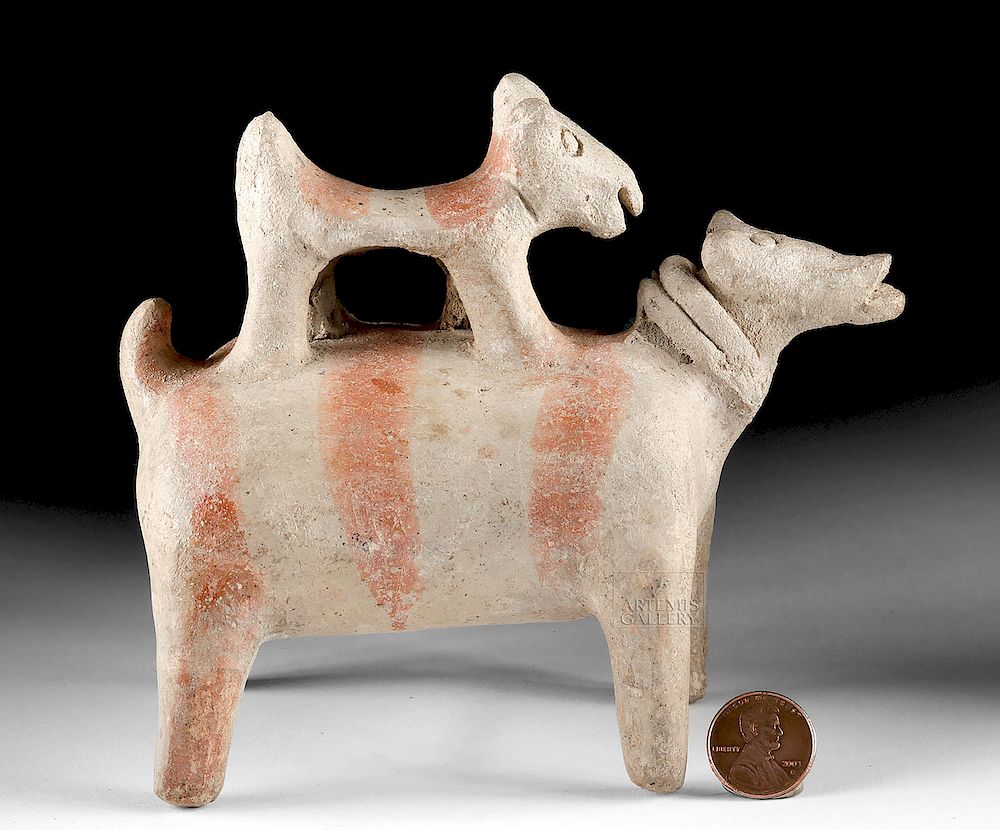 Appraisal: Jalisco Bi-Chrome Pottery Dog Puppy Pre-Columbian West Mexico Jalisco ca