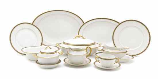 Appraisal: A Limoges Porcelain Dinner Service Jean Boyer comprising dinner plates