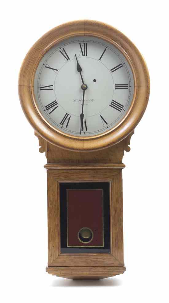 Appraisal: An American Oak Regulator Clock E Howard Co Boston having