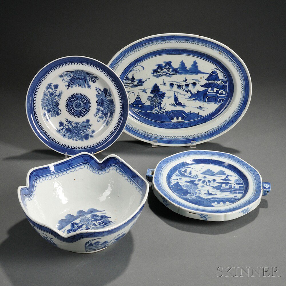 Appraisal: Four Pieces of Chinese Export Porcelain Tableware China th century