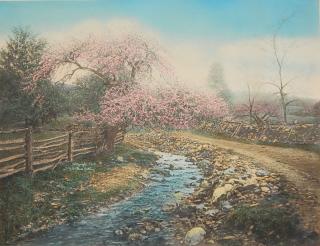 Appraisal: Wallace Nutting hand Wallace Nutting- ''A Berkshire Brook''- hand-tinted photograph