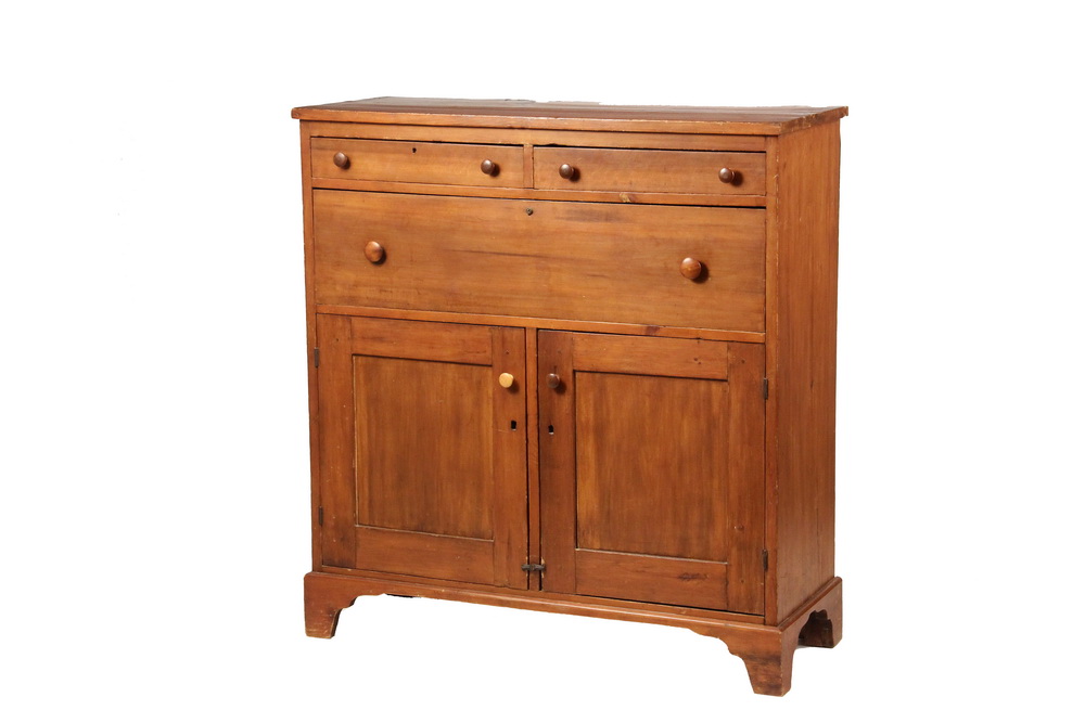 Appraisal: COUNTRY SERVER - Pine Server with two shallow drawers over