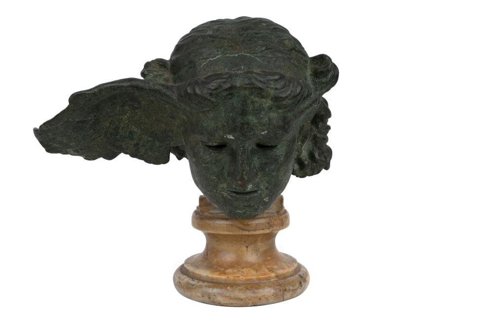 Appraisal: GRECO-ROMAN STYLE BRONZE BUST OF HYPNOSon a marble base inches