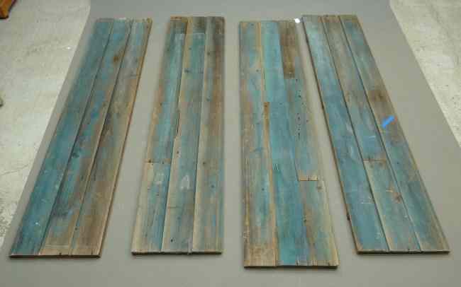 Appraisal: Lot four wall sections in blue paint '' x ''