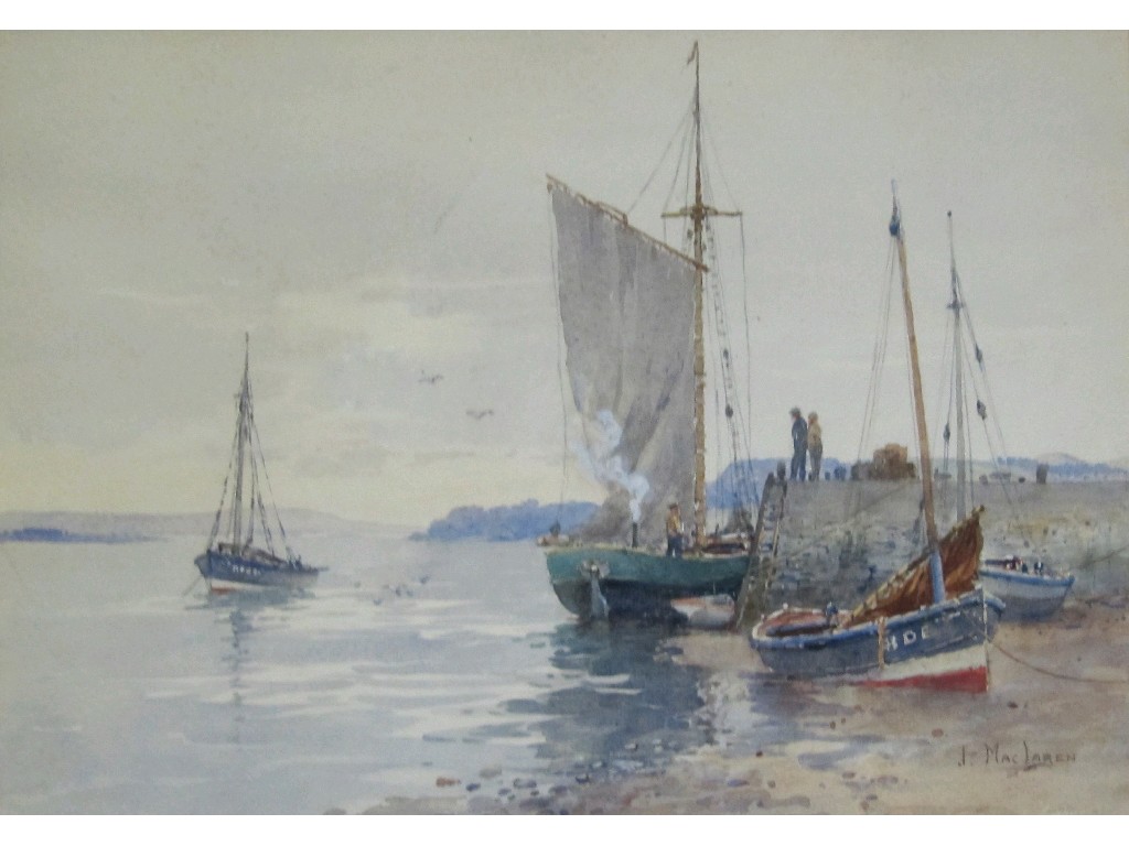 Appraisal: J MACLAREN Watercolour 'Morning - Newburgh-on-Tay' signed verso and entitled