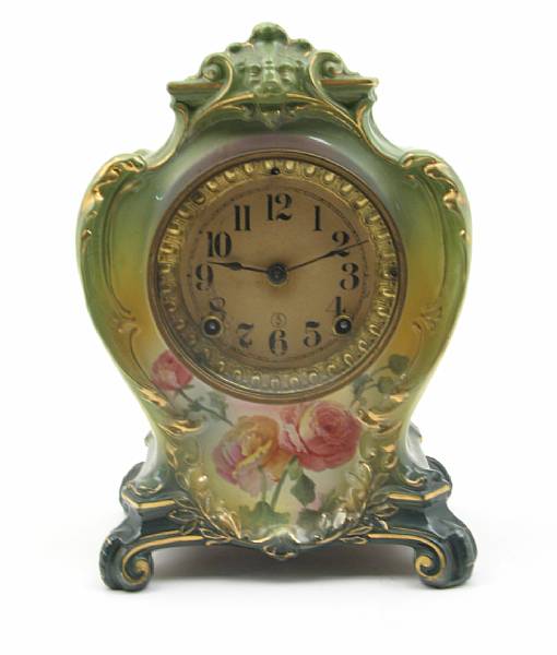 Appraisal: A Royal Bonn ceramic mantel clock height in width in