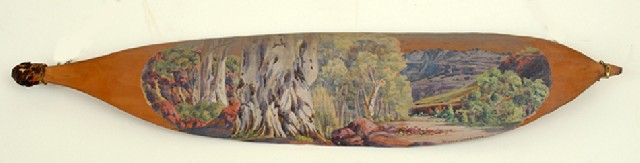 Appraisal: Albert Namatjira - Central Desert with Ghost Gums watercolour over