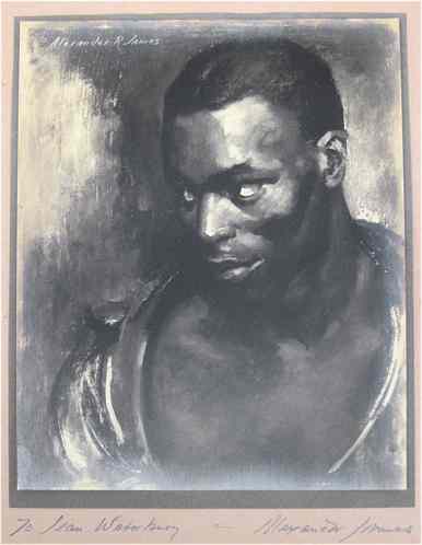 Appraisal: A PHOTOGRAPH OF A PAINTING depicting a young black man