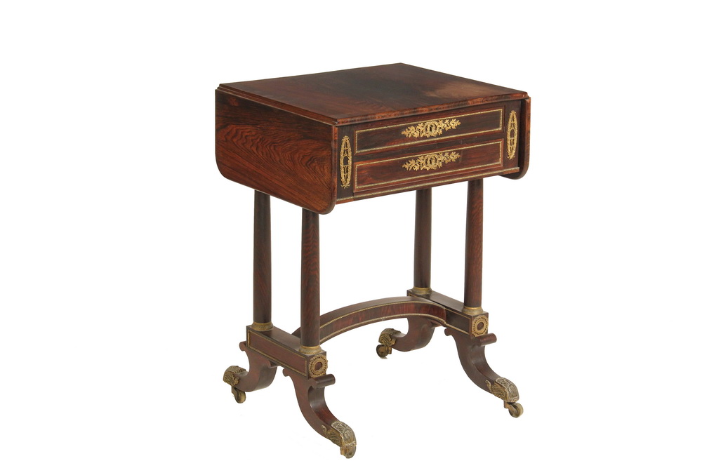 Appraisal: EMPIRE STYLE WORK TABLE - Rosewood Classical Revival Work Stand