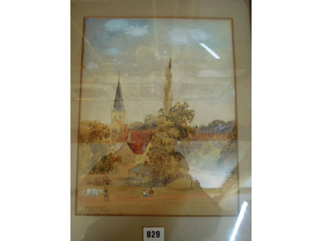 Appraisal: A Victorian watercolour of a village scene at Godalming including