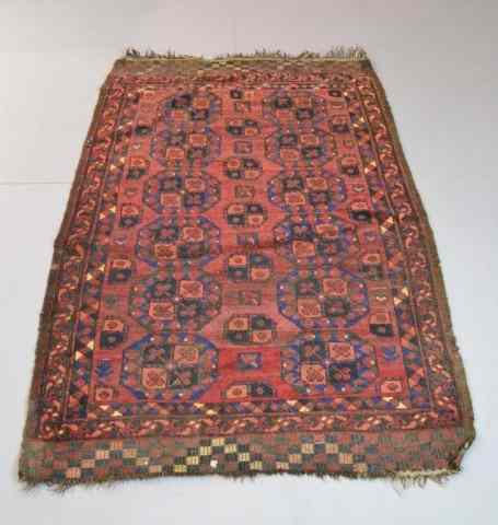 Appraisal: EARLY AFGHAN SILK PRAYER RUGKnotted on a foundation of wool