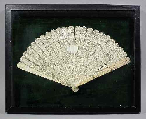 Appraisal: A Chinese Cantonese ivory brise fan the sticks finely pierced