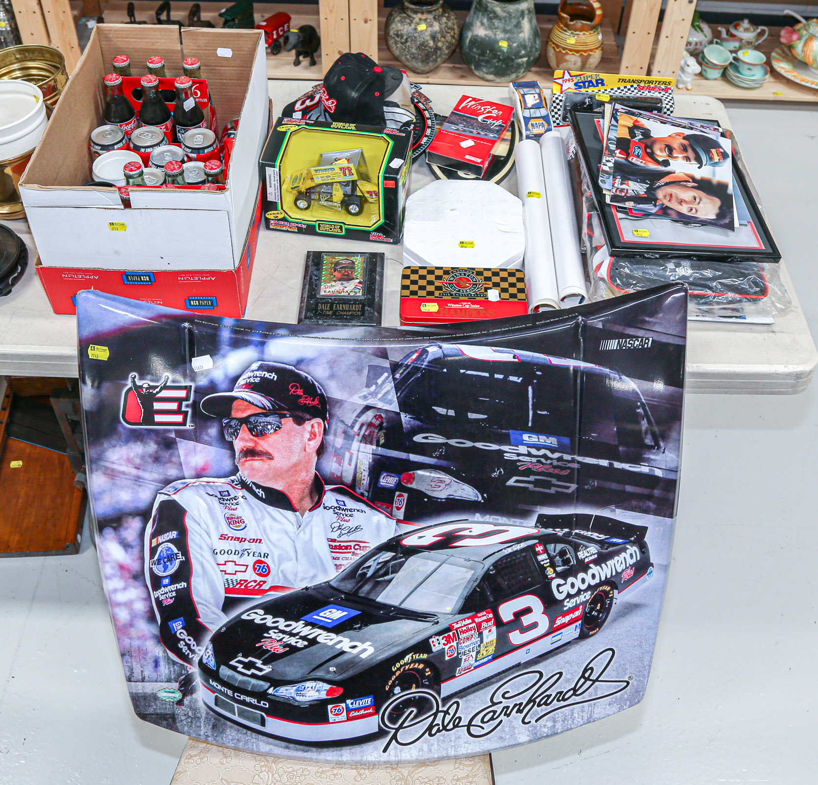 Appraisal: LARGE GROUP OF NASCAR ITEMS Including hats wall clock posters