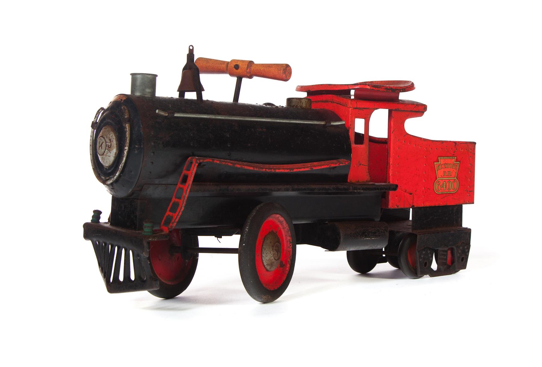 Appraisal: KEYSTONE RAILROAD CHILD'S SIZE RIDING STEAM ENGINE American st half-